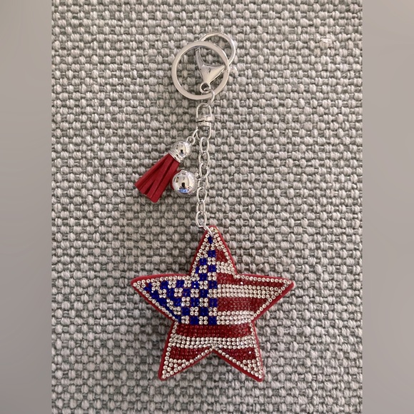 USA 🇺🇸STAR⭐️FLAG🇺🇸KEYCHAIN/PURSE CHARM - Picture 4 of 6